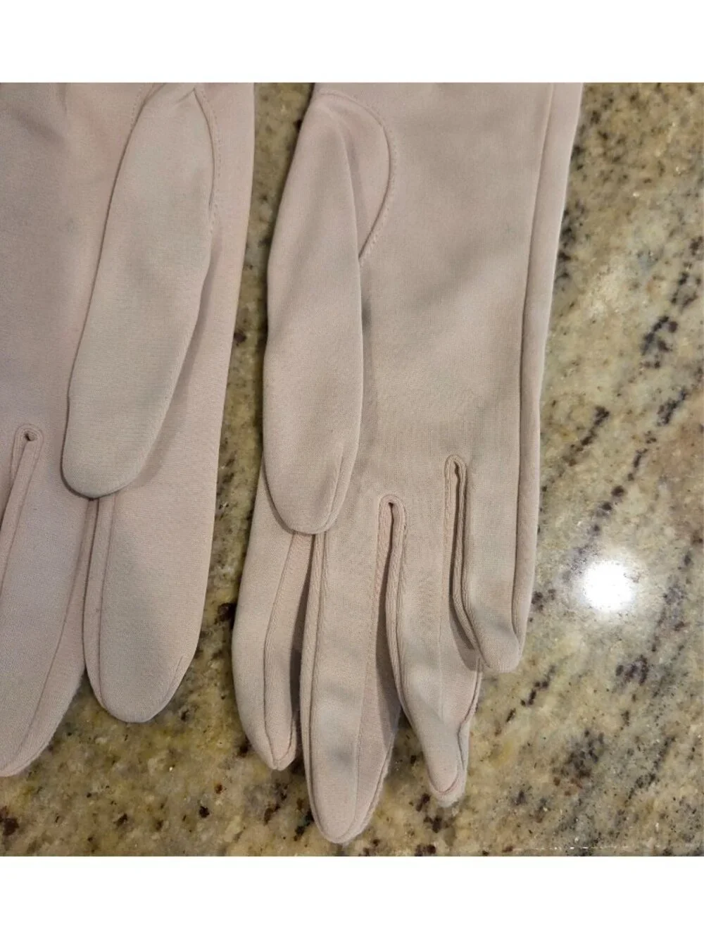 Vintage Womens Size S 6-6.5 Beige Nylon Stretch Formal 16